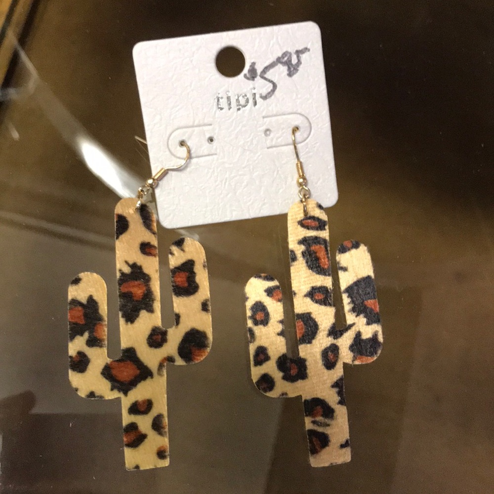 Cheetah Cactus Earrings